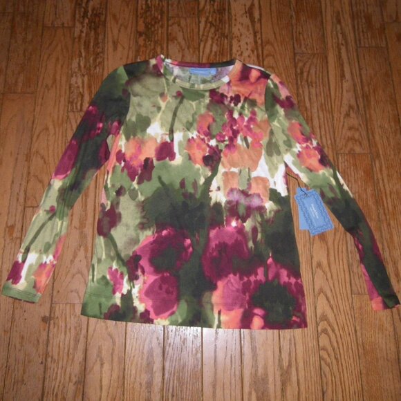 Women's Vera Wang Long Sleeved Tye-Die Style Shirt - Picture 1 of 2